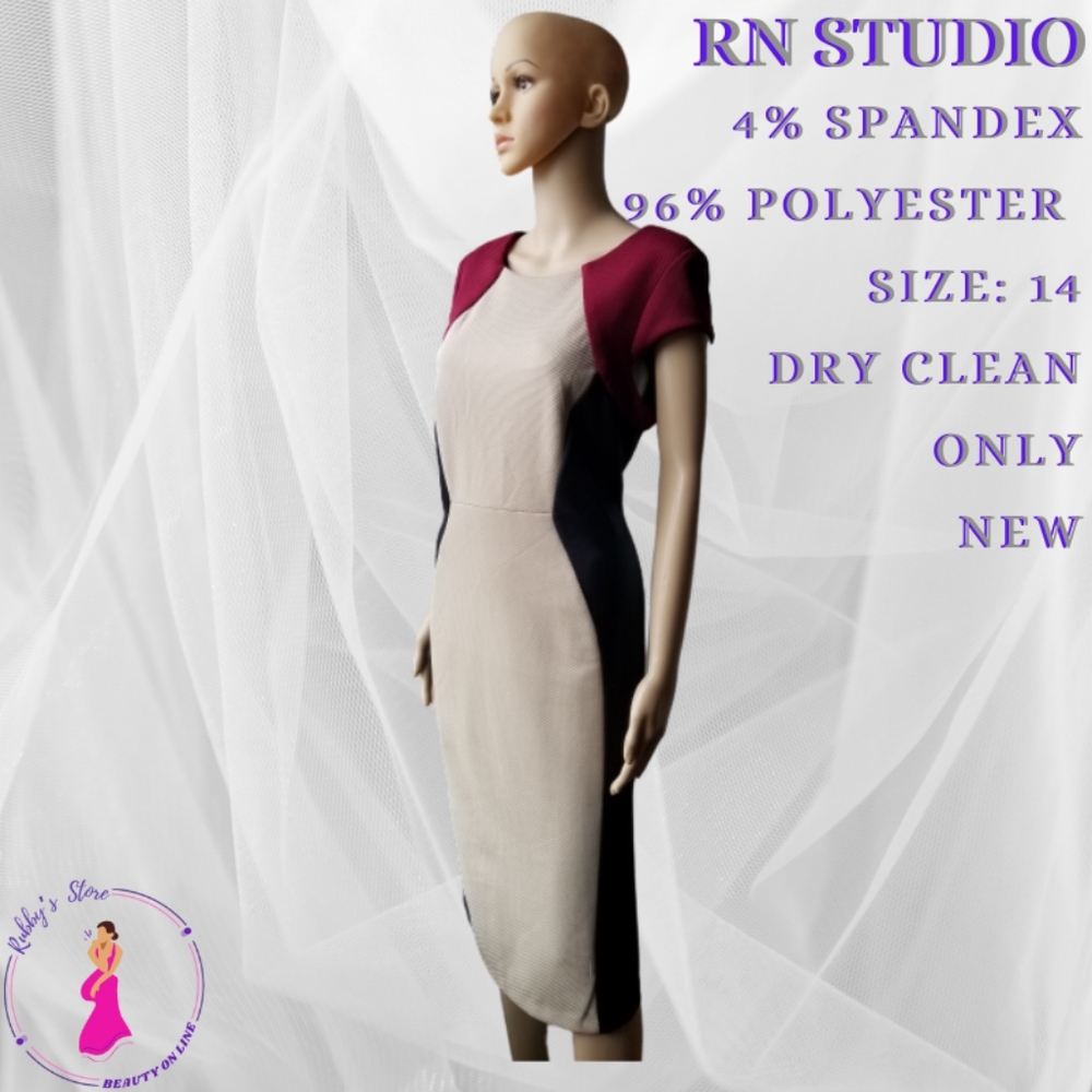 RN STUDIO DRESS Size 14 NEW 96% Polyester.
